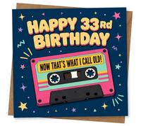33rd Birthday Card for Her, Funny Design | Eye-catching greeting card; Funny artwork for her on a 33rd birthday with a warm, memorable feel