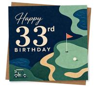 33rd Birthday Card for Her, Modern Golf Course Scene | Mark her 33rd with bold modern typography, sweeping fairways and a flag on the green-made for golf fans.