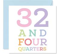 33rd Birthday Cards for Women and Men, 32 and four quarters