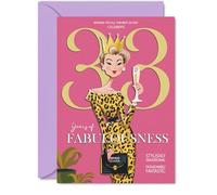 33rd Birthday Cards for Women - Years Of Fabulousness - Happy Birthday Card for 33 Year Old Woman Friend Cousin Auntie Colleague, 5x7 Inch Bday Greeting Cards
