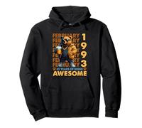 33rd Birthday Cool Bear February 1993 Vintage 33 Years Old Pullover Hoodie