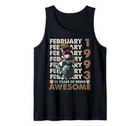 33rd Birthday Dog Lover February 1993 Vintage 33 Years Old Tank Top