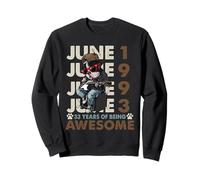 33rd Birthday Dog Lover June 1996 Vintage 33 Years Old Men Sweatshirt
