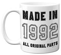 33rd Birthday Gifts for Women Men, Made in 1992 Mug, 33rd Birthday Mug, Funny Gifts, Perfect Birthday Present, Funny Mugs for Women Men, 11oz White Ceramic Dishwasher Safe Mugs - Made in UK