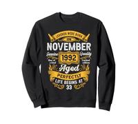 33rd Birthday Real Legends November 1992 33 Years Old Men Sweatshirt