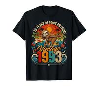 33rd Birthday Retro Sloth Tropical Vintage 1993 33 Years Old T-Shirt