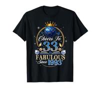 33rd Birthday Women Cheers to 33 Years Fabulous Since 1993 T-Shirt