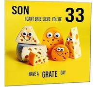 33rd Son Birthday Card for Son - Cheese Pun Funny Son's Birthday Card for 33 Year old thirty three, thirty third