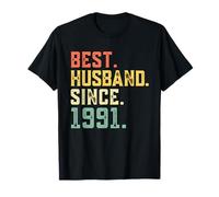 33rd Wedding Anniversary Best Husband Since 1991 33 Years T-Shirt