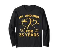 33rd Wedding Anniversary Couples Married 33 Years Funny Long Sleeve T-Shirt