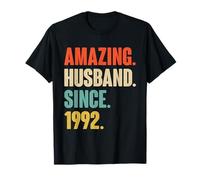 33rd Wedding Anniversary For Him Amazing Husband Since 1992 T-Shirt