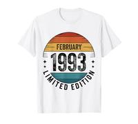 33rd Years Old February 1993 Retro Vintage 33rd Birthday T-Shirt