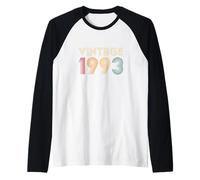 33th Birthday Gift 33 Years Old Men Women Retro Vintage 1993 Raglan Baseball Tee