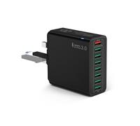 33W USB Plug UK, 8-Port Multi USB Charger Fast Charge Fast Charging Plug,Multiple Power Adapter Multiport Mains Wall Plug for iPhone 16 15 14 13 12 11 Pro Max SE XS XR Plus, iPad, Samsung Galaxy