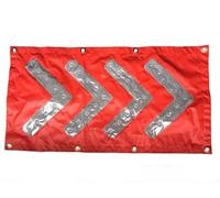 33x18 Inches Foldable LED Warning Sign - High Brightness Magnetic Arrow Guide Sign for Indoor/Outdoor Use(Red)