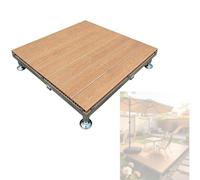 33x33 inch Modular Patio Raised Deck Platform, Non-Slip Outdoor Wood Composite Decking Platform with Adjustable Height Feet and Metal Frame Snap-Together for Fix Uneven Ground Easily