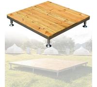 33x33x6 inch All-Weather Adjustable Outdoor Patio Decking Platform, Wood Plastic Composite Backyard Floating Platform Natural Wood Grain Finish for Fix Uneven Ground Easily