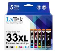LxTek 33XL Compatible Replacement for Epson 33 XL Ink Cartridges for Epson Expression Premium XP-640 XP-530 XP-900 XP-540 XP-7100 XP-830 XP-630 XP-645 (5 Pack)