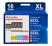 33XL Ink Cartridges Replacement for Epson 33 33XL 33 XL Expression Premium XP-900 XP-540 XP-640 XP-530 XP-635 XP-645 XP-830 XP-630 XP-7100 (Black Photo Black Cyan Magenta Yellow, 16-Pack)