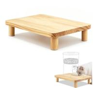 34.5 x 20 CM Automatic Cat Feeder Elevated Stand/Cat Bowl Stand Table,Solid Wood Cat Bowl Raiser, Relieves Pet Spine & Joints,Cat Bowl Stand Raises Feeder/Bowl By 6CM