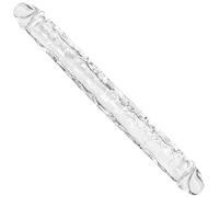 34 cm Double Dildo Realistic Dildo Flexible Clear Jelly Dildos Long Dong for Double-Sided Lesbian/G-Spot Stimulator Sex Toy for Women Men Couples