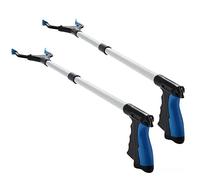 34" Grabber Reacher Tool, 360° Rotating Head, Wide Jaw, Foldable, Lightweight Trash Claw Grabbers for Elderly, Reaching Tool for Trash Pick Up Stick, Litter Picker, Arm Extension (2Pack)