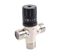 34 Inch DN20 Solar Heater Thermostatic Mixing Valve for Copper Construction Fail-safe Temperature Control 35-55 Celsius for BSP Interface 9.8x7.9x4.8cm for Bath Shower