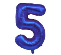 34 Inch Foil Number Balloons 0-9 - Blue, Rose Gold, Pink & Silver Helium Number Balloons for Birthday Party Decorations, Happy Anniversary or Baby Shower Balloon Decor, New Year (BLUE, Number 5)