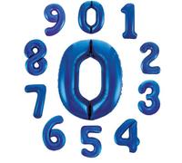 34-Inch Large Foil Helium Number Balloons - Multi-Colored Party Decoration (0-9) (Dark Blue, Number 2)