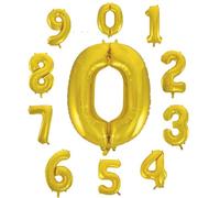 34-Inch Large Foil Helium Number Balloons - Multi-Colored Party Decoration (0-9) (Gold, Number 4)