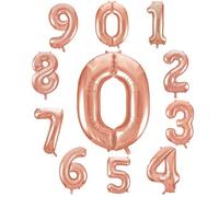 34-Inch Large Foil Helium Number Balloons - Multi-Colored Party Decoration (0-9) (Rose Gold, Number 8)