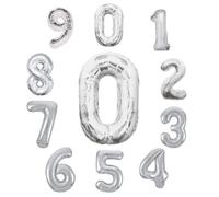 34-Inch Large Foil Helium Number Balloons - Multi-Colored Party Decoration (0-9) (Silver, Number 8)