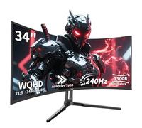 34 inch Ultrawide Curved Gaming Monitor 240Hz WQHD 3440x1440 1500R VA 1ms | 4K,HDR400, 95% DCI-P3 ΔE<2, 1ms MPRT with DIC, FreeSync Premium & G-Sync Compatible, HDMI, DP,Low Blue Light, VESA 100×100