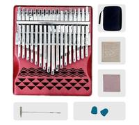 34 Keys Kalimba Thumb Piano, Mahogany Wood, Vintage Red River Flow Design, with Storage Box, Perfect for Beginners and Professionals