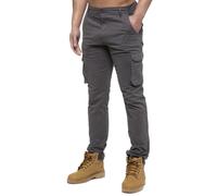 989Zé ENZO Mens Cargo Combat Pants Straight Leg Regular Fit Chino Trousers EZ425 Grey 34W / 34L