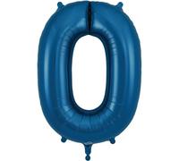 34" Navy Number 0 Foil Balloon