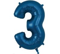 34" Navy Number 3 Foil Balloon