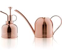 34 oz/ 1000 ml Copper Cute Watering Can Set for Indoor Plants - Indoor Watering Can with 18 oz/ 530 ml Mister Spray - Rose Gold Stainless Steel Watering Can - Modern Metal Water Can