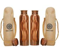 34 Oz Pure Copper Water Bottle With Ayurvedic Benefits Copper Bottle With Bag For Drinking Drink Leak Proof Lid Large Handcrafted Copper Water Vessel For Travel Gym Office Hiking Outdoor Yoga