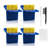 34 Pcs Hearing Aid Filters, Hearing Aid Accessories for Starkey Phonak, Ear-Wax Guard Filters Cleaning Tools, 32 Hearing Aid Wax Guards Filters with 1 Cleaning Brush and 1 Cleaning Rod
