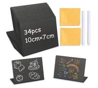 34 Pcs Mini Chalkboard Signs Mini Chalk Boards Price Tags for Display with Pen Cloth Reserved Signs for Tables Small Blackboard Signs for Buffets Flea Markets Wedding