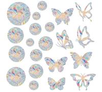 34 Pcs Non Adhesive Reusable Rainbow Film Halloween Christmas Window Stickers for Home Decoration to Save Birds from Collisions,Rainbow Window Film