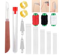 34 PCS Sewing Tool Set, Portable Hand Sewing Kit with Steel Needles, Needle Threader, Embroidery Thread Kit for DIY Crafting and Repairs