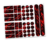 34-Piece Bicycle Frame Protective Film Sticker Protection MTB BMX Chain Paint Protection Film - Finest Folia R159 R160 (12 Future Neon Red)