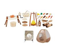 34-Piece Kids Camping Gear Set, Pretend Play Tent & Campfire, Educational Outdoor Dining Toys, for Indoor/Outdoor Role Play