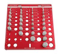 34-Piece Metric & for Imperial Bolt and Nut Thread Gauge with 8-Drill Bit Sizer - Aluminum Alloy Measuring Tool for Fastening Identificat