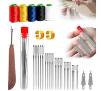 34 Piece Sewing Kit,Steel Needle Sewing Kit,Trustpicks Sewings Kits,Stainless Steel Sewings Needle with Threader,Big Eye Steels Needles Set,DIY Steels Needles Sewinges Kits (A)