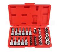 34 Piece Torx Socket Set Heavy Duty Female Socket Set with Ratchet Torx Inserts for Multifunctional Female Keys