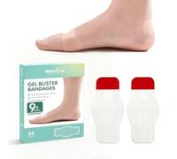34 Pieces Blister Plasters Hydrocolloid Gel - Second Skin Blister Pads - Waterproof Blister Bandages with Extra Strong Adhesion for Toes, Finger - Travel, Weddding, Home Essential