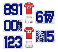 34 Pieces Iron on Numbers T-Shirt, 8 Inch & 2 Inch Heat Transfer Iron on Numbers 0 to 9 for Team Uniform Sports T-Shirt Hats Jersey Football Basketball Baseball (1 Set Blue)